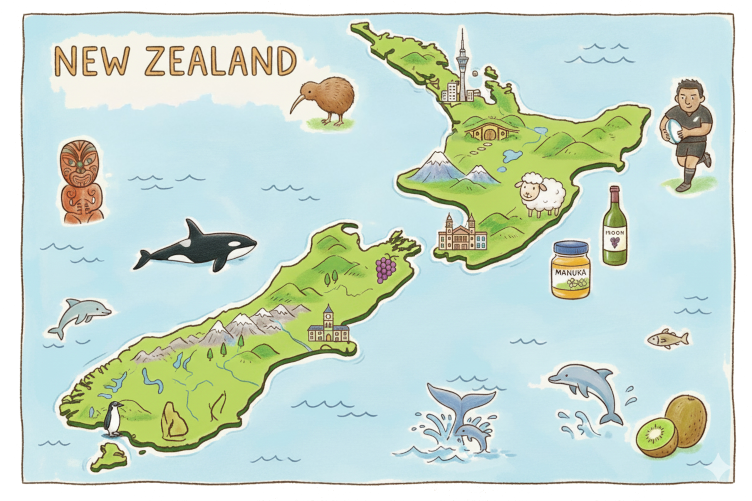 ニュージーランド地図