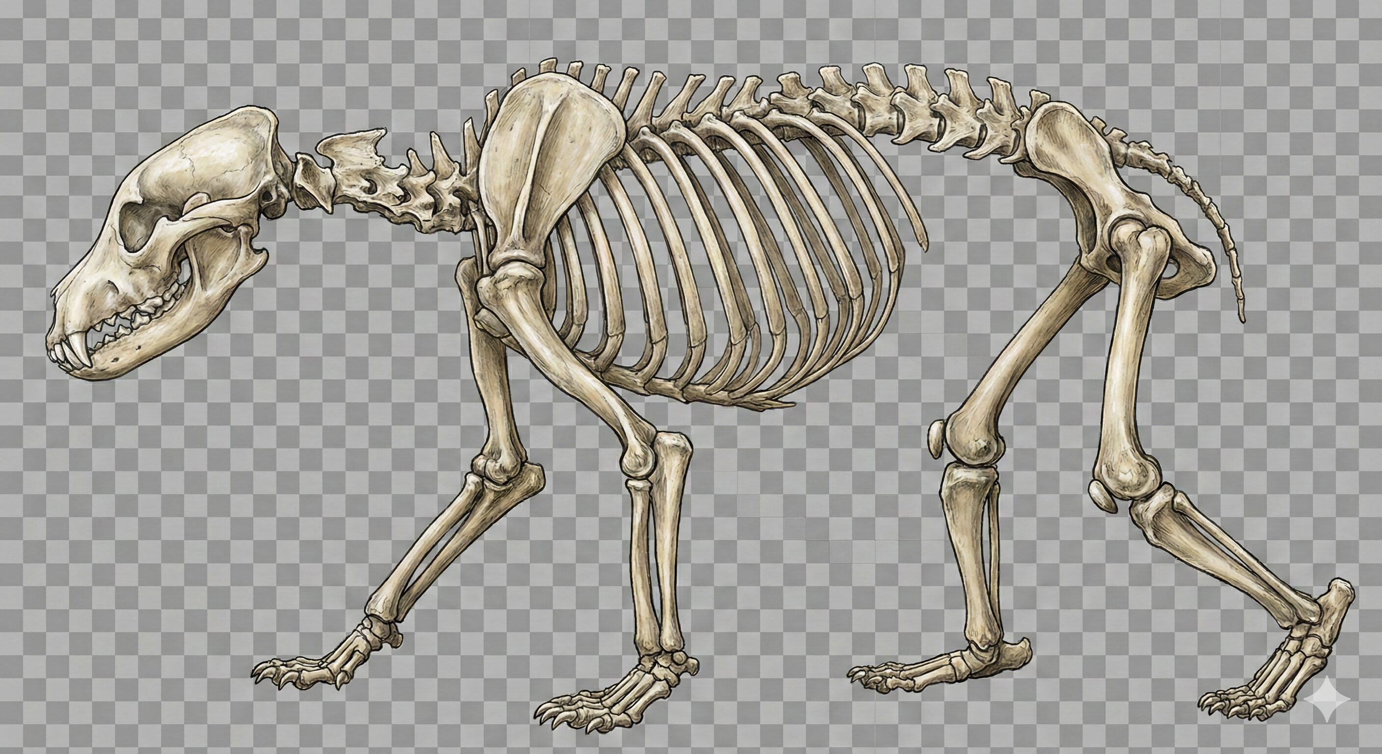 ヒグマ側面（骨格）